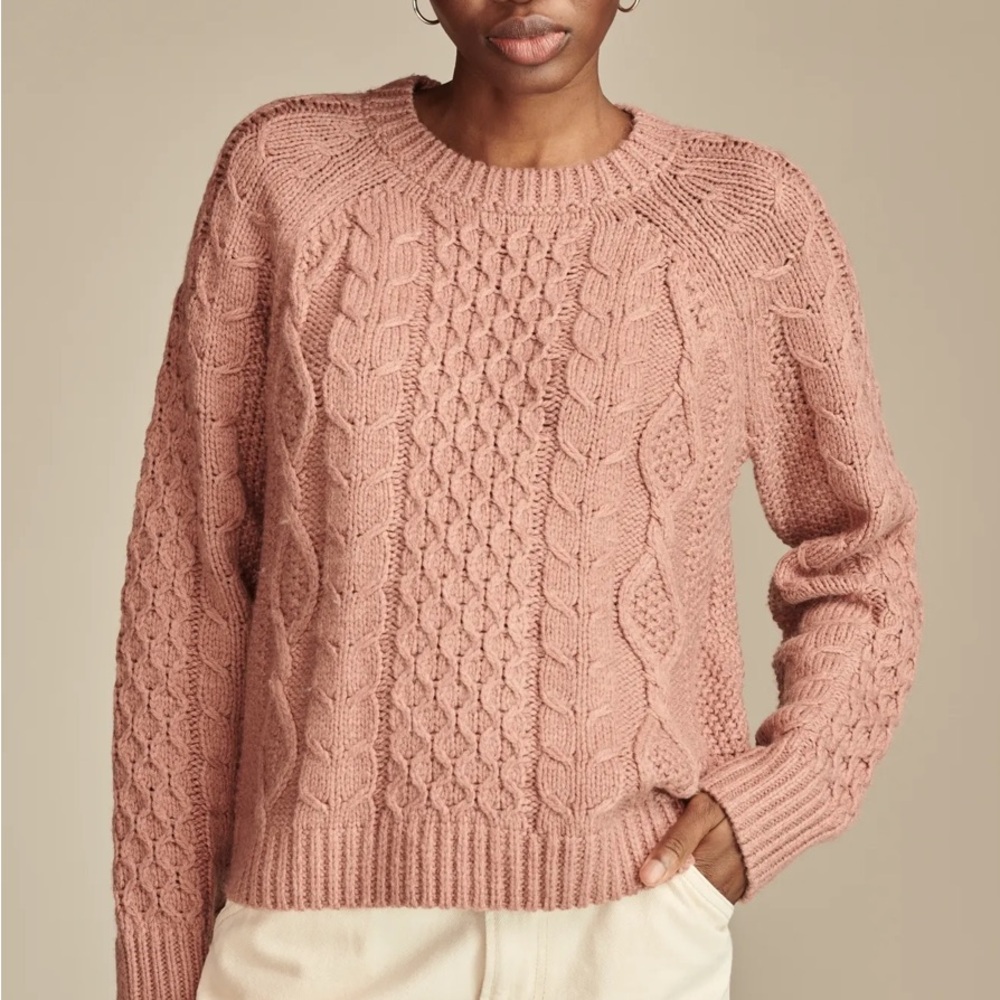 Lucky Brand Mixed Cable Crew Pullover Sweater